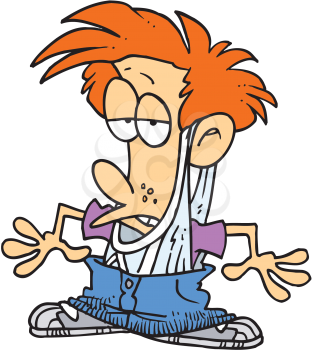 Royalty Free Clipart Image of a Boy With a Wedgie