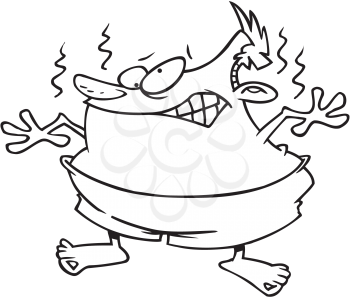 Royalty Free Clipart Image of a Man With a Sunburn