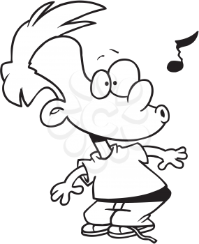 Royalty Free Clipart Image of a Boy Whistling