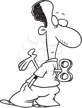 Royalty Free Clipart Image of a Windup Man