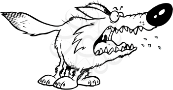 Royalty Free Clipart Image of a Snarling Wolf