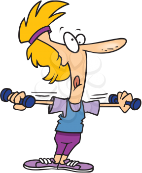 Royalty Free Clipart Image of a Woman Working Out