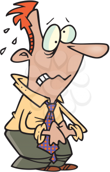 Royalty Free Clipart Image of a Worried Man