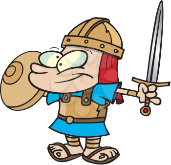 Royalty Free Clipart Image of a Young Warrior