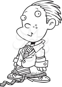 Royalty Free Clipart Image of a Boy in a Suit