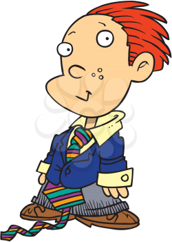 Royalty Free Clipart Image of a Little Boy in a Suit