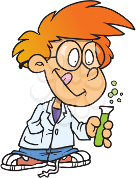 Royalty Free Clipart Image of a Young Scientist