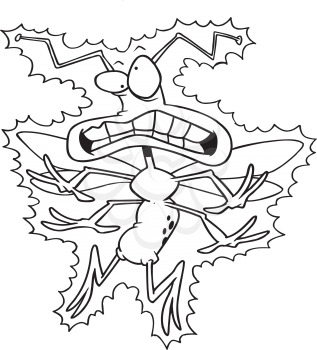Royalty Free Clipart Image of a Zapped Bug