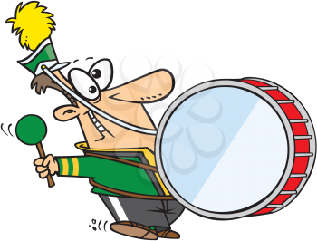 Royalty Free Clipart Image of a Man Playing a Drum