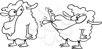 Royalty Free Clipart Image of Two Sheep