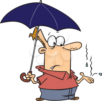 Royalty Free Clipart Image of a Man Holding an Umbrella