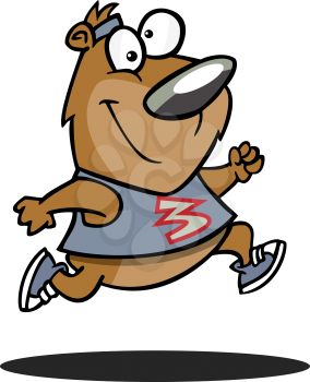 Royalty Free Clipart Image of a Running Bear