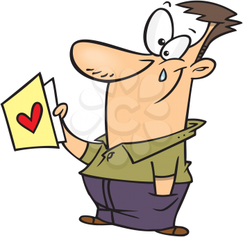 Royalty Free Clipart Image of a Man Holding a Card
