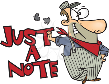 Royalty Free Clipart Image of an Engineer With a Notepad