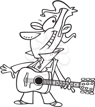 Royalty Free Clipart Image of a Guitarist