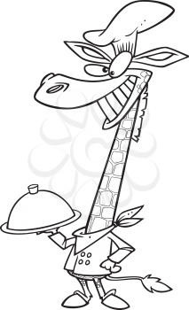 Royalty Free Clipart Image of a Giraffe Chef