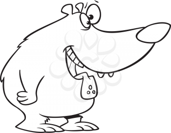 Royalty Free Clipart Image of a Hungry Bear