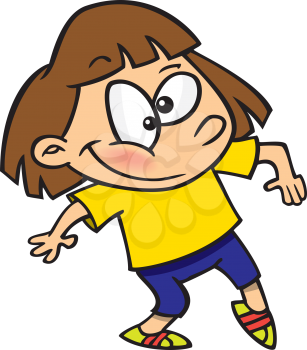 Royalty Free Clipart Image of a Kid Taking a Step Forward
