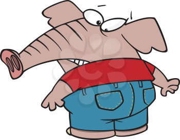 Royalty Free Clipart Image of an Elephant in Pants