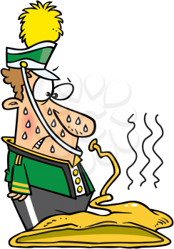 Royalty Free Clipart Image of a Musician and Melted Instrument