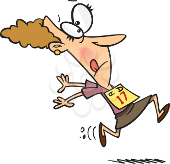 Royalty Free Clipart Image of a Working Woman Running