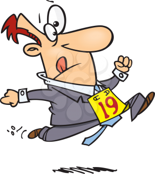 Royalty Free Clipart Image of a Running Businessman