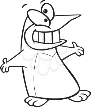 Royalty Free Clipart Image of a Dancing Penguin