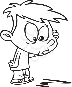 Royalty Free Clipart Image of a Boy Thinking