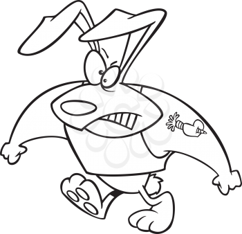 Royalty Free Clipart Image of a Tough Guy Rabbit