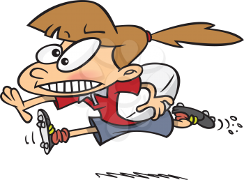 Royalty Free Clipart Image of a Rugby-Playing Girl