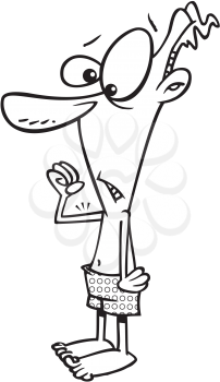 Royalty Free Clipart Image of a Scrawny Man