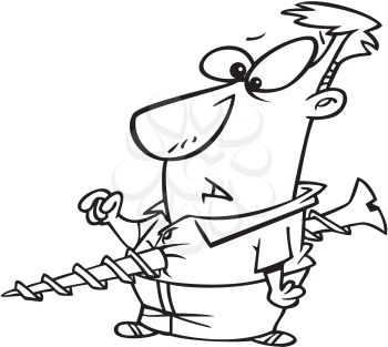 Royalty Free Clipart Image of a Screwed Man