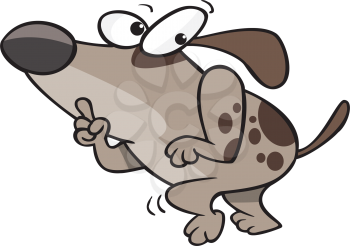 Royalty Free Clipart Image of a Sneaky Dog