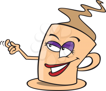 Royalty Free Clipart Image of a Cup of Tempting Coffee 