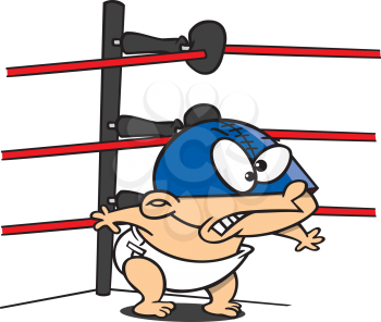 Royalty Free Clipart Image of a Baby Wrestler