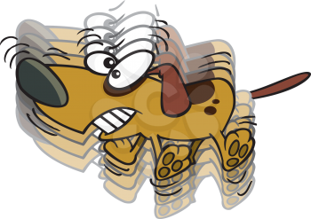 Royalty Free Clipart Image of a Wagging Dog