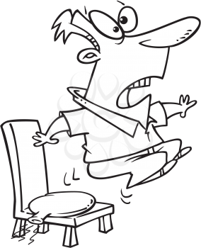 Royalty Free Clipart Image of a Man Sitting on  a Whoopee Cushion