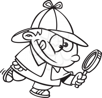 Royalty Free Clipart Image of a Young Sherlock
