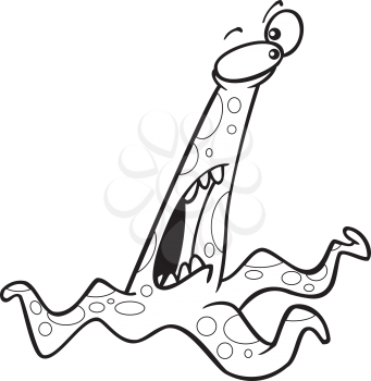 Royalty Free Clipart Image of a Frightened Octopus