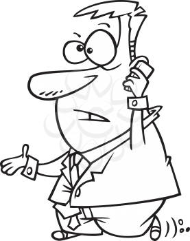 Royalty Free Clipart Image of a Guy Talking on a Cellphone