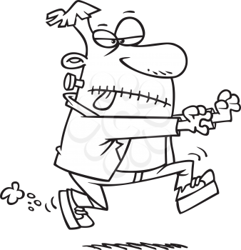Royalty Free Clipart Image of a Monster Running