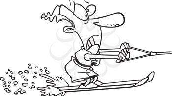 Royalty Free Clipart Image of a Guy Waterskiing