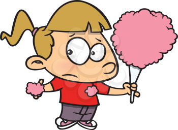 Royalty Free Clipart Image of a Girl With Candy Floss