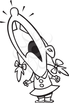 Royalty Free Clipart Image of a Little Girl Hollering