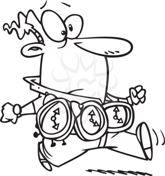 Royalty Free Clipart Image of a Man With a Watches