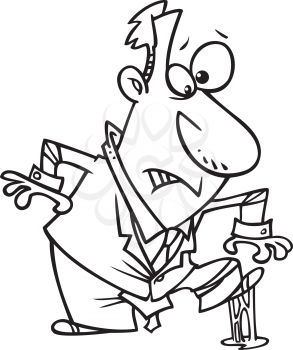 Royalty Free Clipart Image of a Guy With Gum on His Shoe