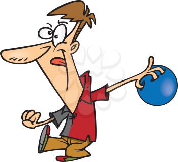 Royalty Free Clipart Image of a Guy Bowling