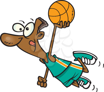 Royalty Free Clipart Image of an African American Basketball Player