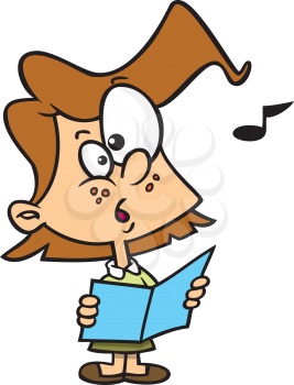 Royalty Free Clipart Image of a Girl Singing