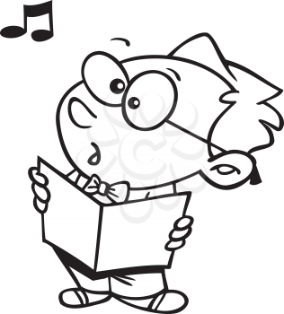 Royalty Free Clipart Image of a Boy Singing